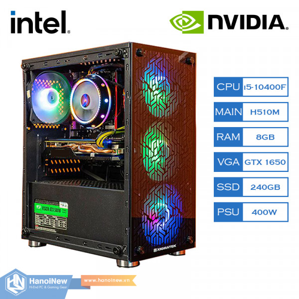 PC HNN Gaming Thor (Intel Core i5-10400F | Ram 8GB | SSD 240GB | VGA GTX 1650)